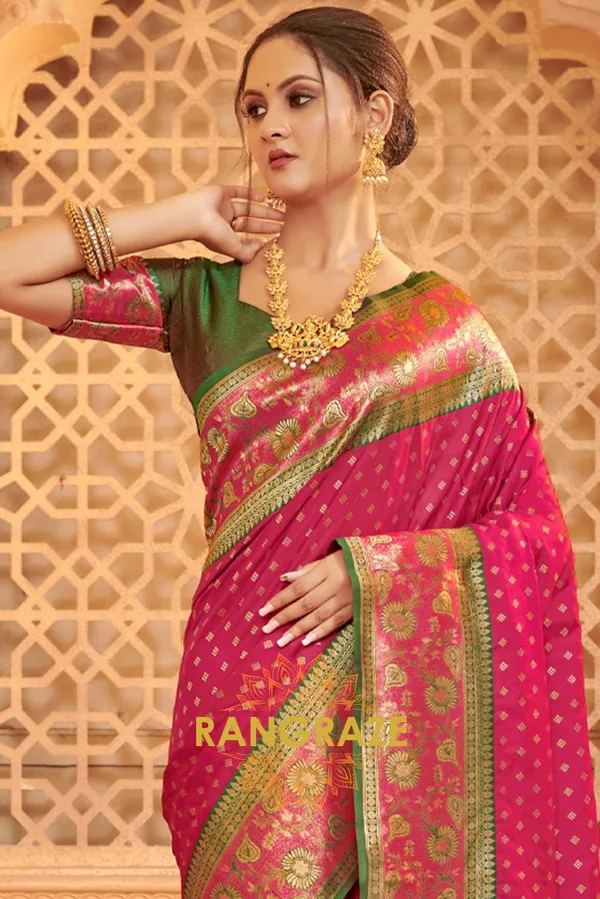Bridal_Magenta_Banarasi_Silk_Saree_For_Women