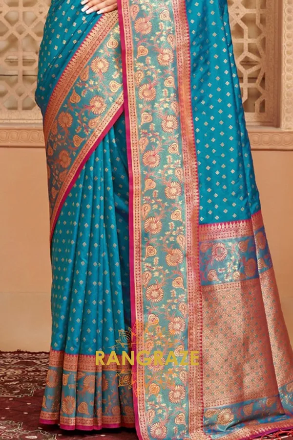 Imperial_Blue_Banarasi_Silk_Saree_For_Women
