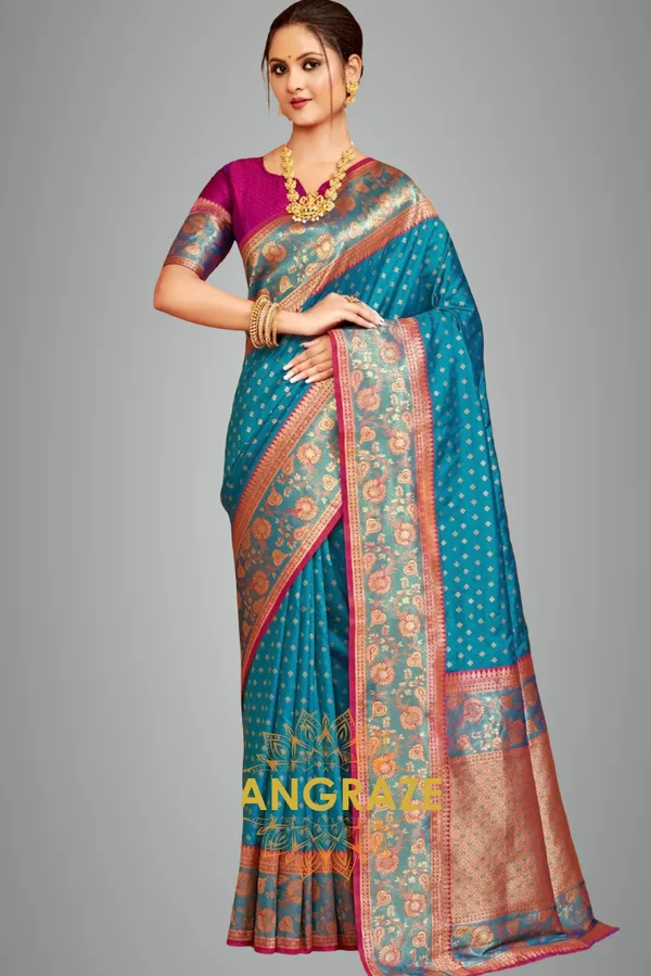 Imperial_Blue_Banarasi_Silk_Saree_For_Women