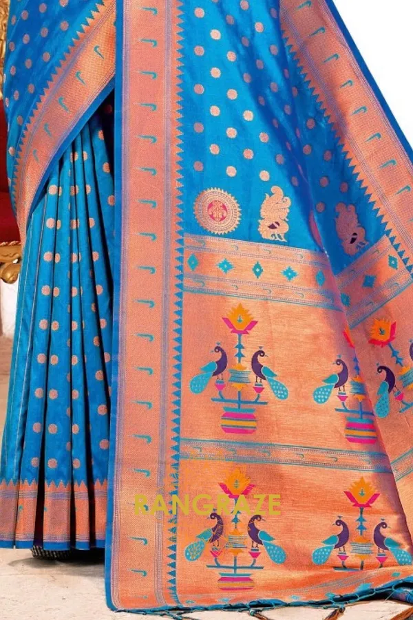 Turquoise_Blue_Paithani_Silk_Saree_For_Women