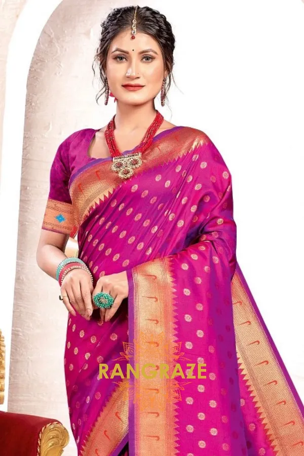 Magenta_Red_Paithani_Silk_Saree_For_Women
