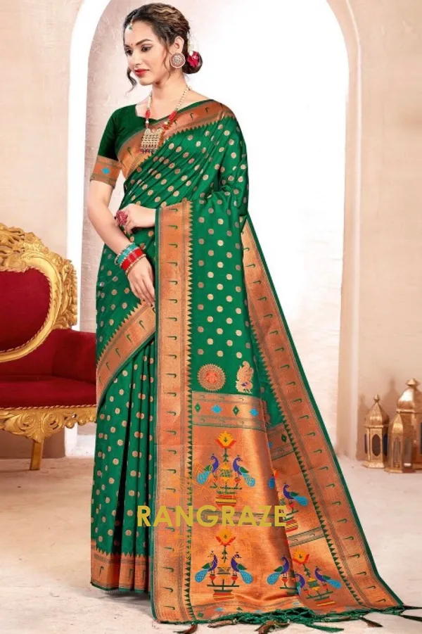 Dark_Green_Paithani_Silk_Saree_For_Women