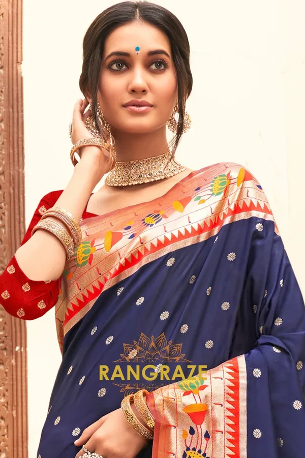 Blue_Paithani_Silk_Saree_For_Women
