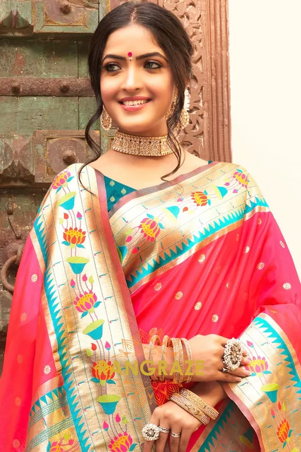 Pink_Paithani_Silk_Saree_For_Women
