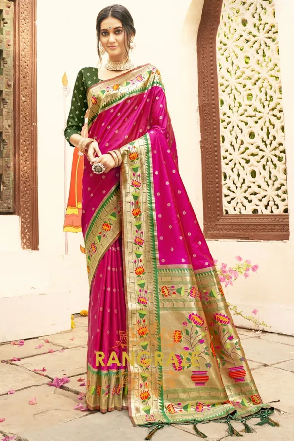 Magenta_Paithani_Silk_Saree_For_Women