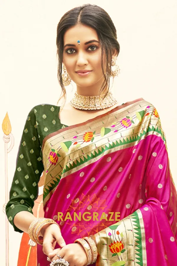 Magenta_Paithani_Silk_Saree_For_Women