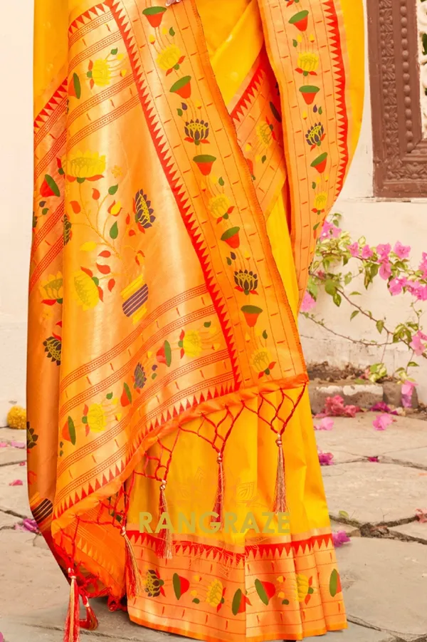 Yellow_Paithani_Silk_Saree_For_Women