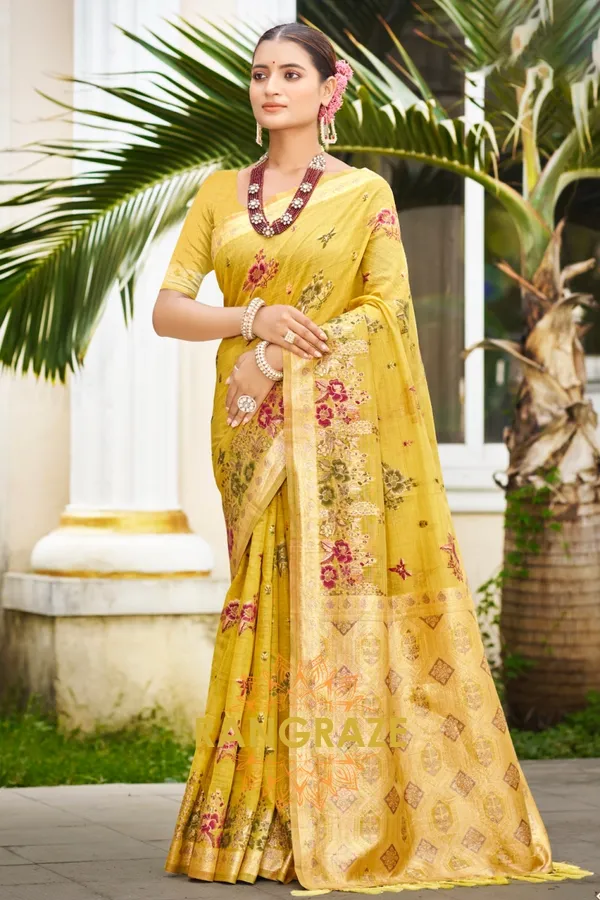 Golden_Yellow_Silk_Banarasi_Saree_For_Women