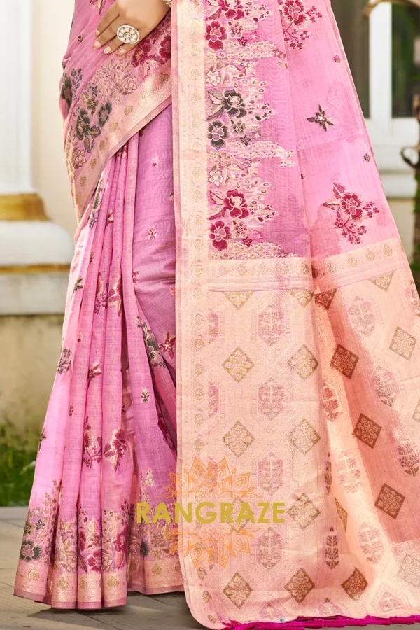 Baby_Pink_Silk_Banarasi_Saree_For_Women