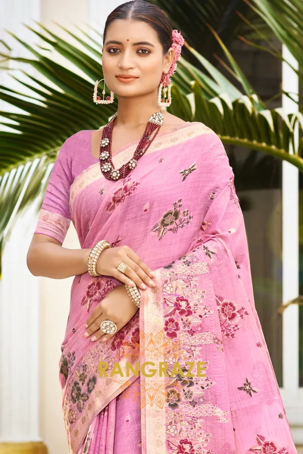 Baby_Pink_Silk_Banarasi_Saree_For_Women