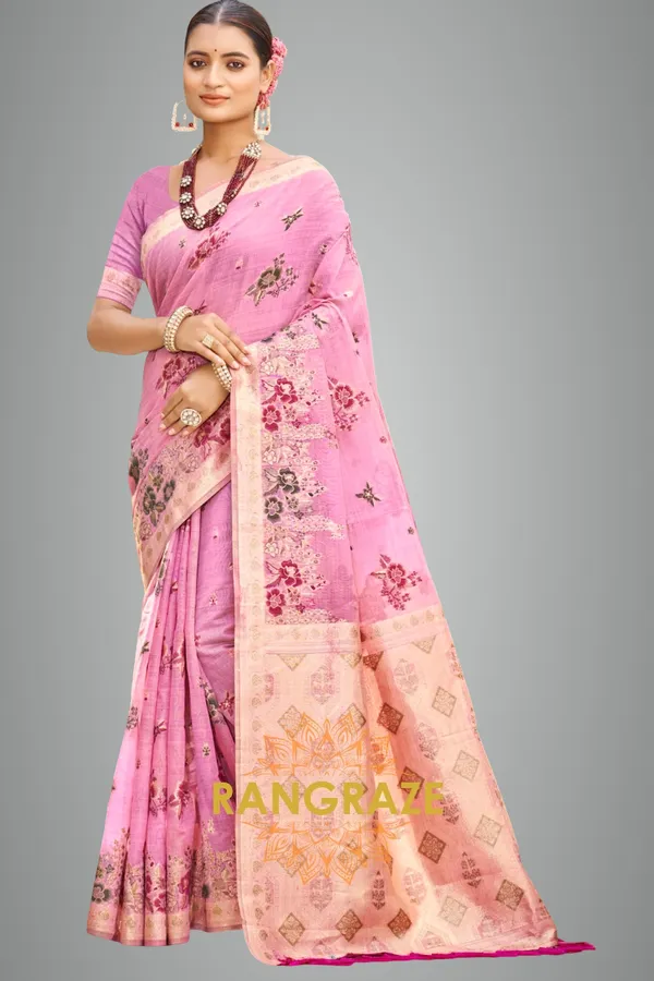 Baby_Pink_Silk_Banarasi_Saree_For_Women