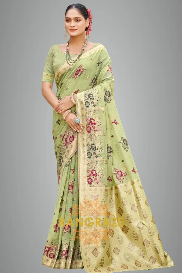 Seafoam_Green_Silk_Banarasi_Saree_For_Women