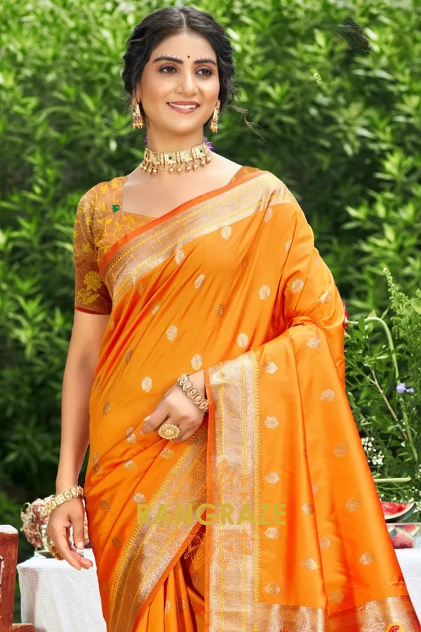 Golden_Yellow_Paithani_Silk_Saree_For_Women