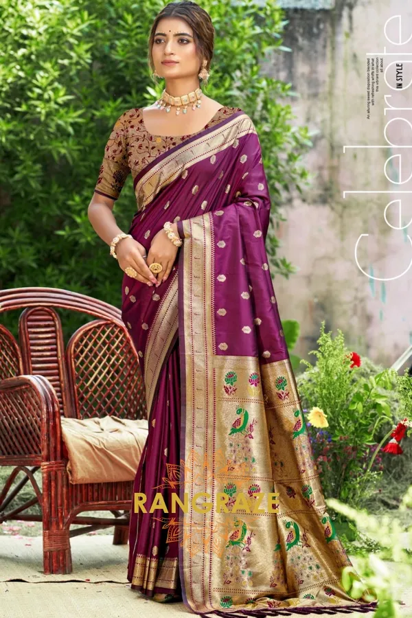 Wine_Eternal_Paithani_Silk_Saree_For_Women