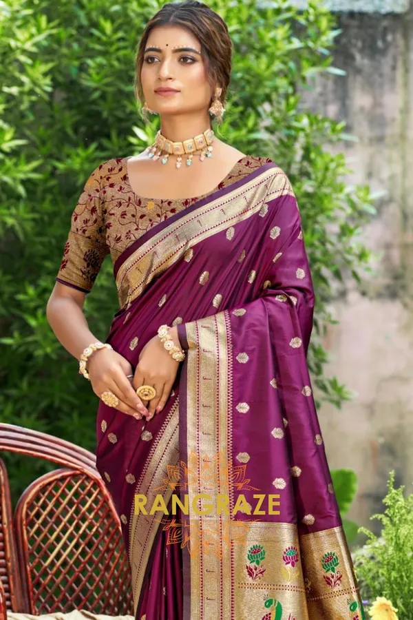 Wine_Eternal_Paithani_Silk_Saree_For_Women