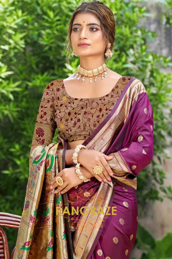 Wine_Eternal_Paithani_Silk_Saree_For_Women