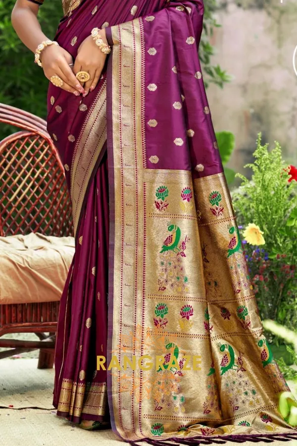 Wine_Eternal_Paithani_Silk_Saree_For_Women