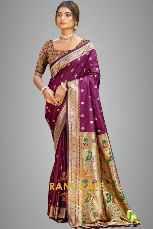 Wine_Eternal_Paithani_Silk_Saree_For_Women