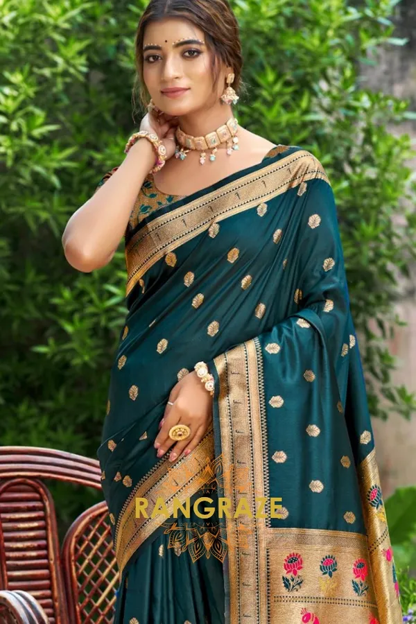 Forest_Green_Paithani_Silk_Saree_For_Women