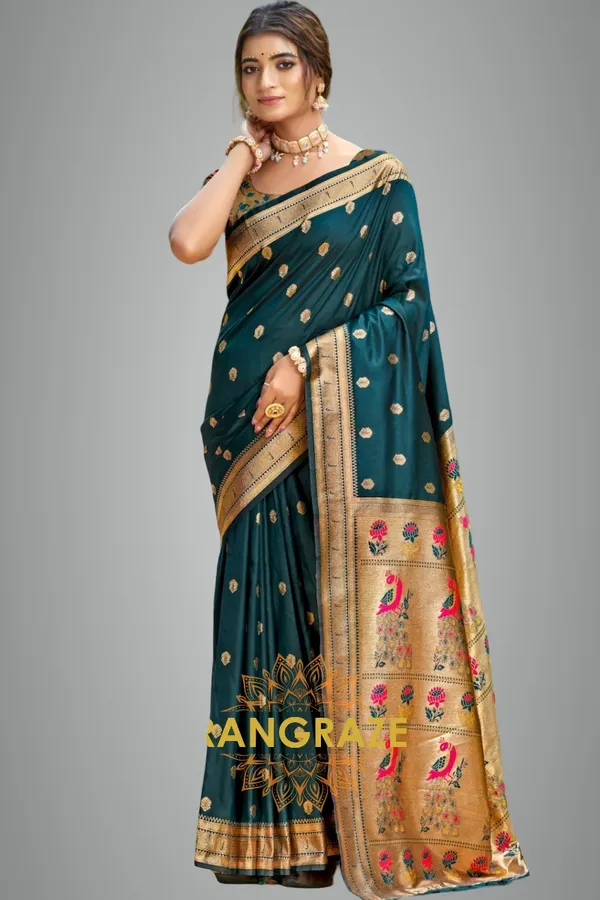 Forest_Green_Paithani_Silk_Saree_For_Women