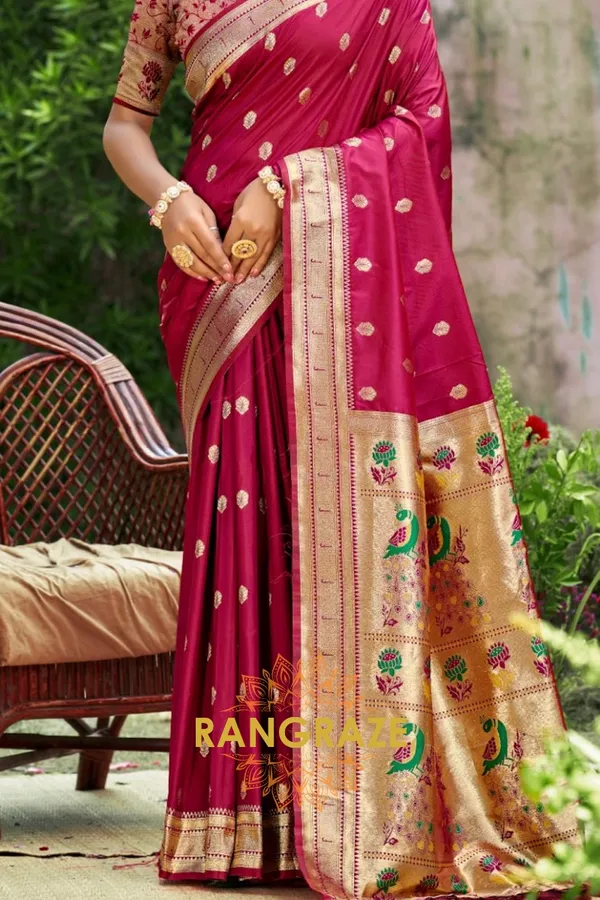 Dark_Red_Paithani_Silk_Saree_For_Women