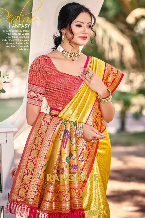 Golden_Yellow_Paithani_Silk_Saree_For_Women