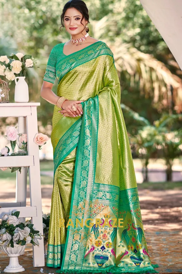 Green_Paithani_Silk_Saree_For_Women