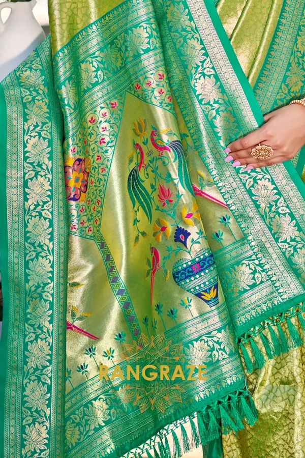 Green_Paithani_Silk_Saree_For_Women