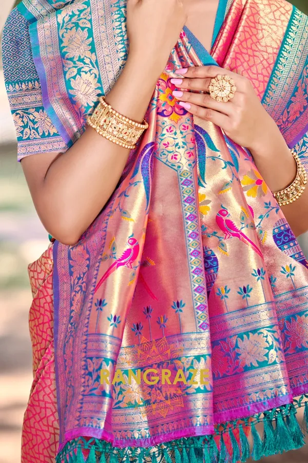 Magenta_Paithani_Silk_Saree_For_Women
