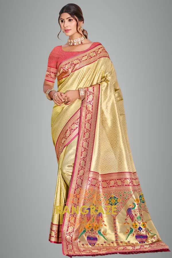 Golden_Paithani_Silk_Saree_For_Women