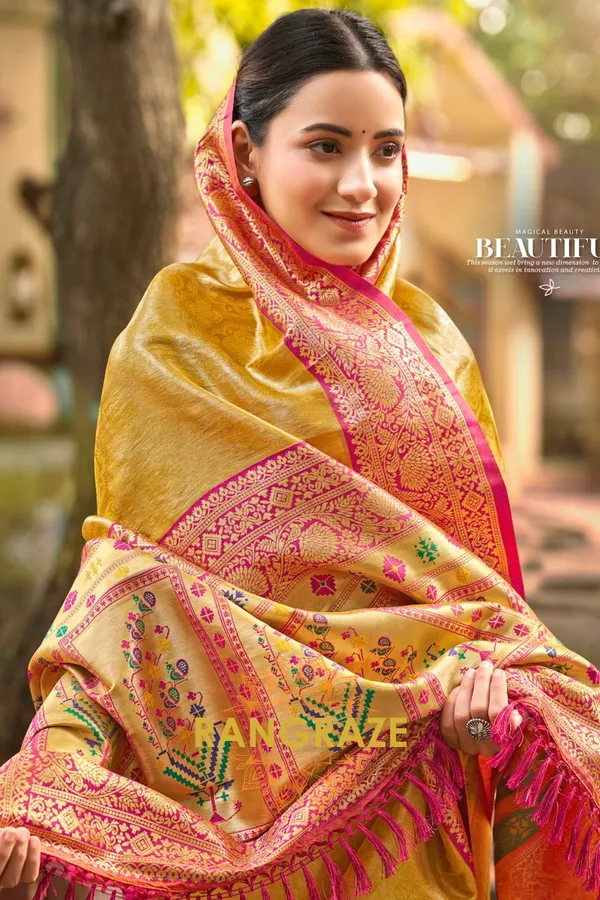 Golden_Yellow_Paithani_Silk_Saree_For_Women