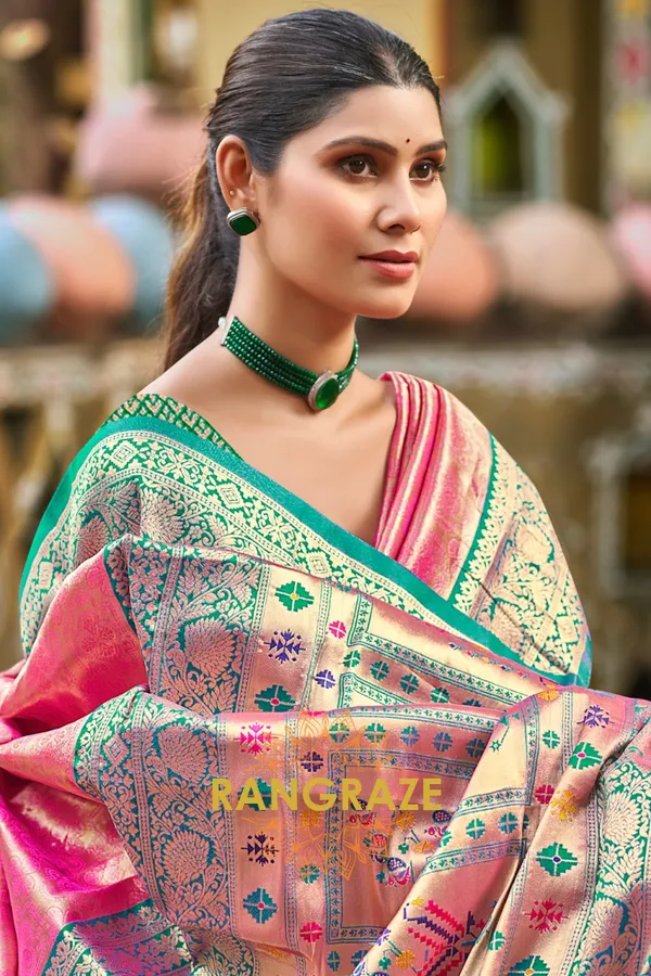 Pink_Paithani_Silk_Saree_For_Women