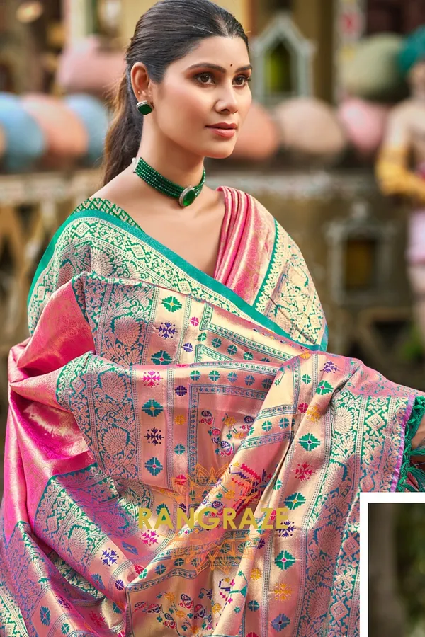 Pink_Paithani_Silk_Saree_For_Women