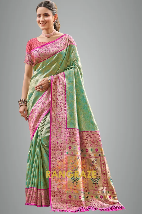 Light_Green_Paithani_Silk_Saree_For_Women