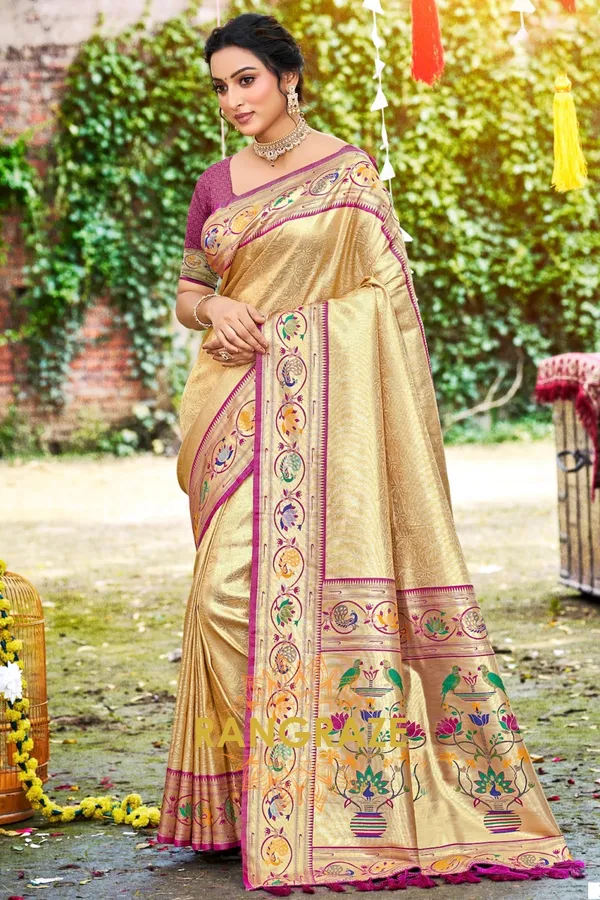 Golden_Paithani_Silk_Saree_For_Women