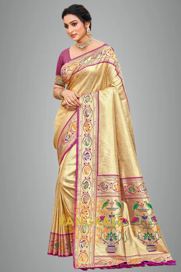Golden_Paithani_Silk_Saree_For_Women