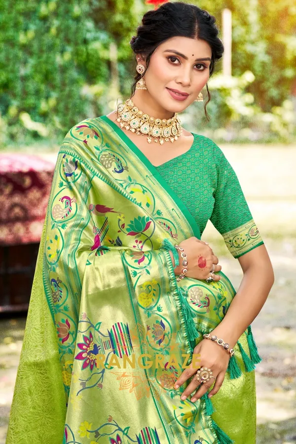 Green_Paithani_Silk_Saree_For_Women