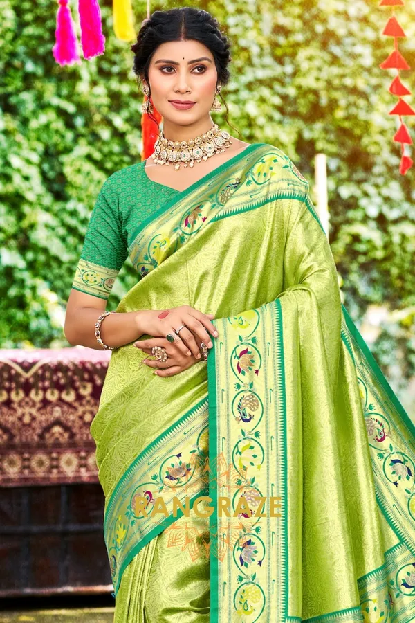 Green_Paithani_Silk_Saree_For_Women