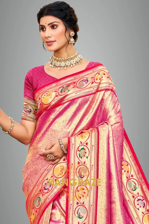 Pink_Paithani_Silk_Saree_For_Women