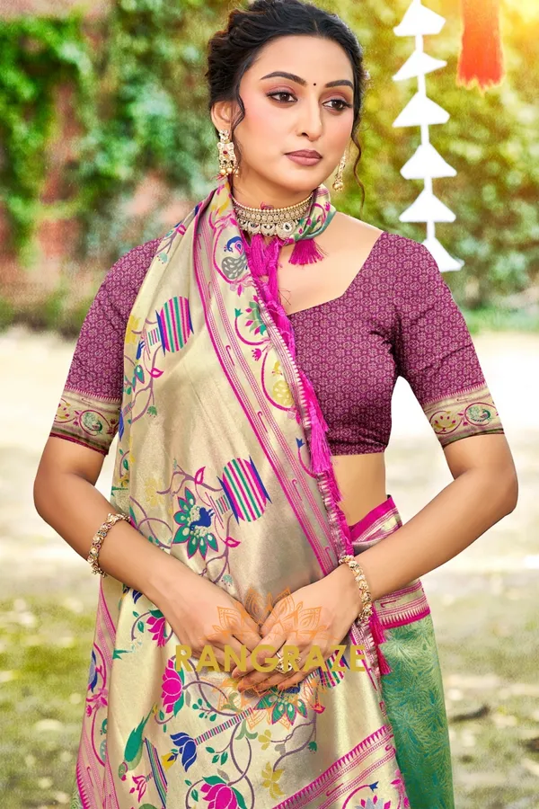 Light_Green_Paithani_Silk_Saree_For_Women