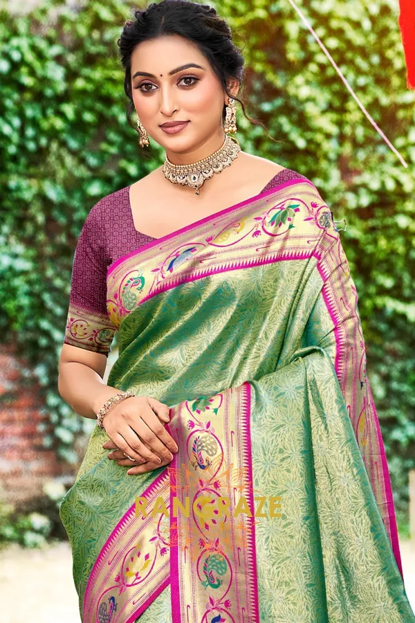 Light_Green_Paithani_Silk_Saree_For_Women