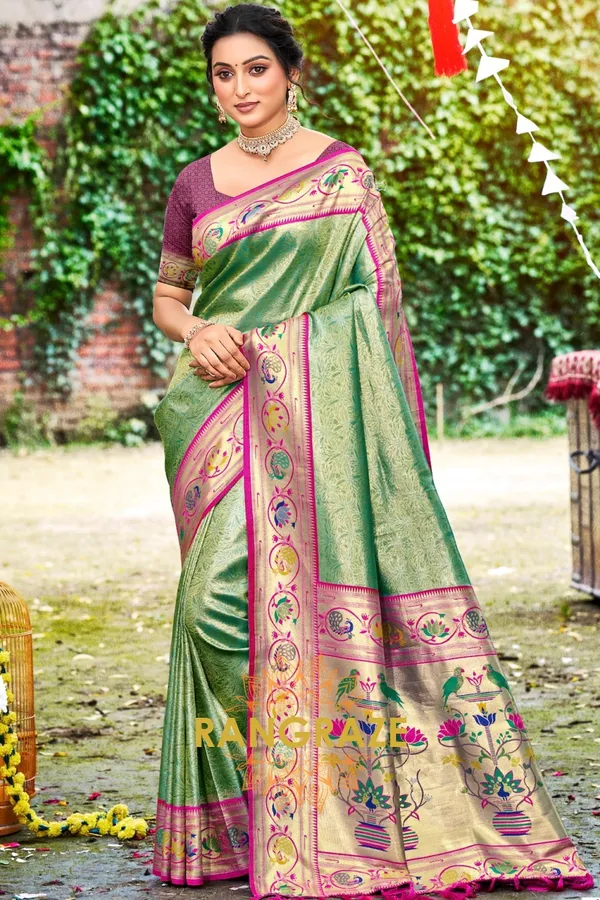 Light_Green_Paithani_Silk_Saree_For_Women