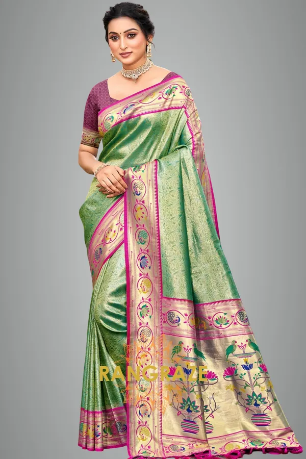 Light_Green_Paithani_Silk_Saree_For_Women