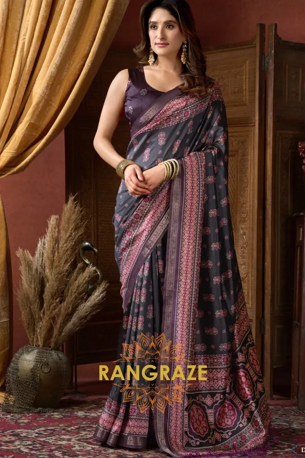 WINE_AJRAKH_PRINT_SOFT_SILK_SAREE