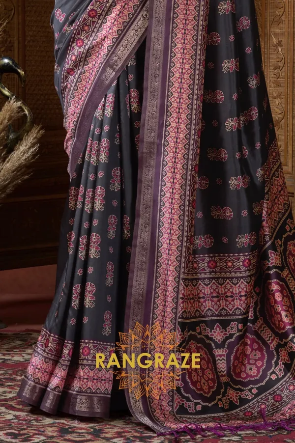 WINE_AJRAKH_PRINT_SOFT_SILK_SAREE