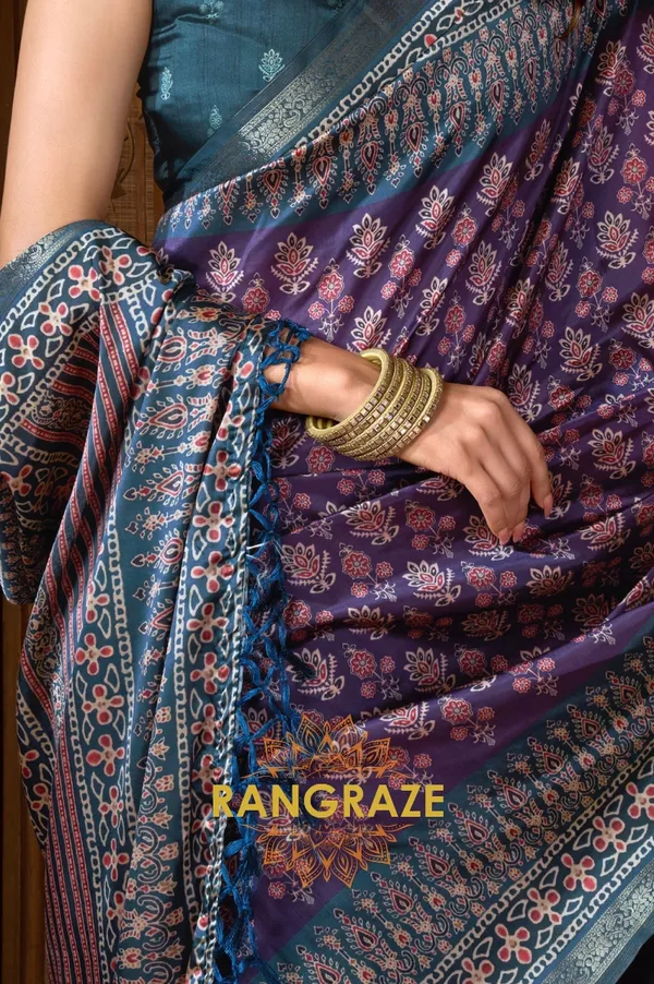 PURPLE_AJRAKH_PRINT_SOFT_SILK_SAREE