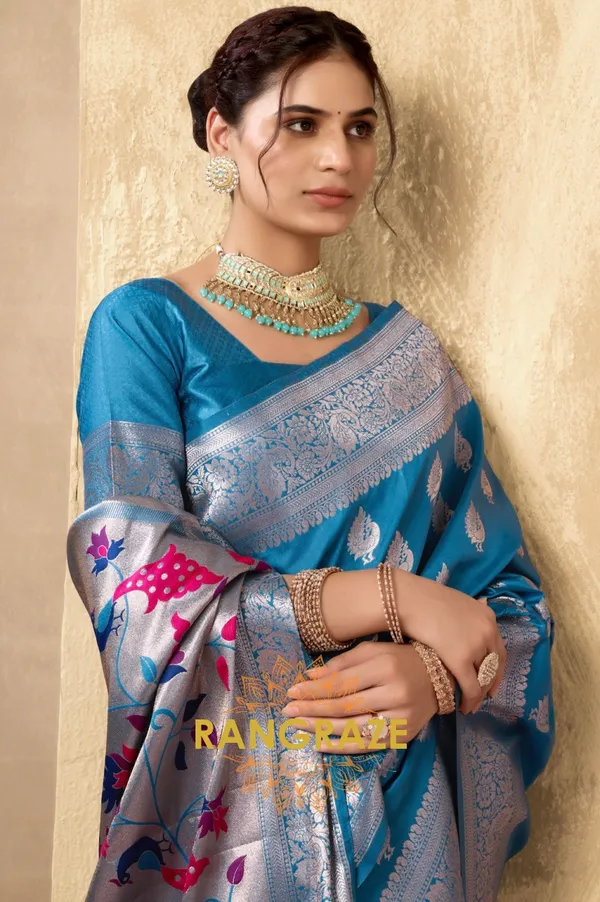 BLUE_HERITAGE_PAITHANI_SILK_SAREE