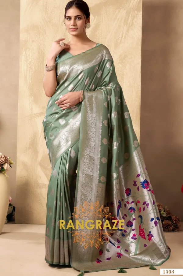 GREEN_HERITAGE_PAITHANI_SILK_SAREE