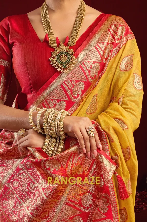GOLDEN_YELLOW_ELEGANT_MODAL_SILK_BANARASI_SAREE