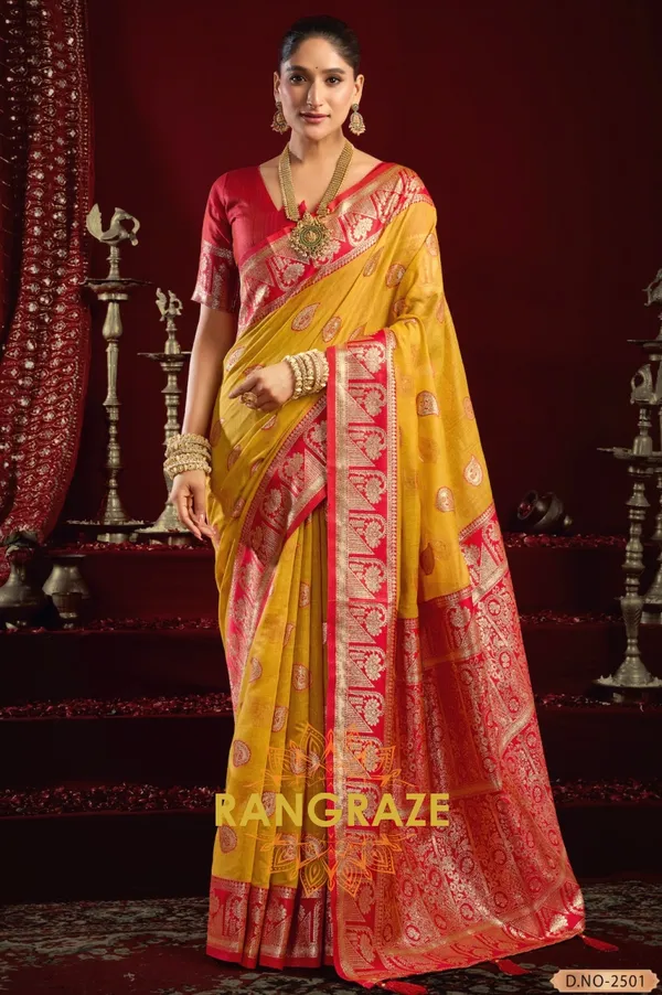 GOLDEN_YELLOW_ELEGANT_MODAL_SILK_BANARASI_SAREE